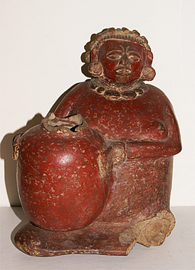Woman With Large Olla, Highlands, Guatemala, Late Classic (600-800 CE), Pottery, 37-13-200. Photo by the Penn Museum.